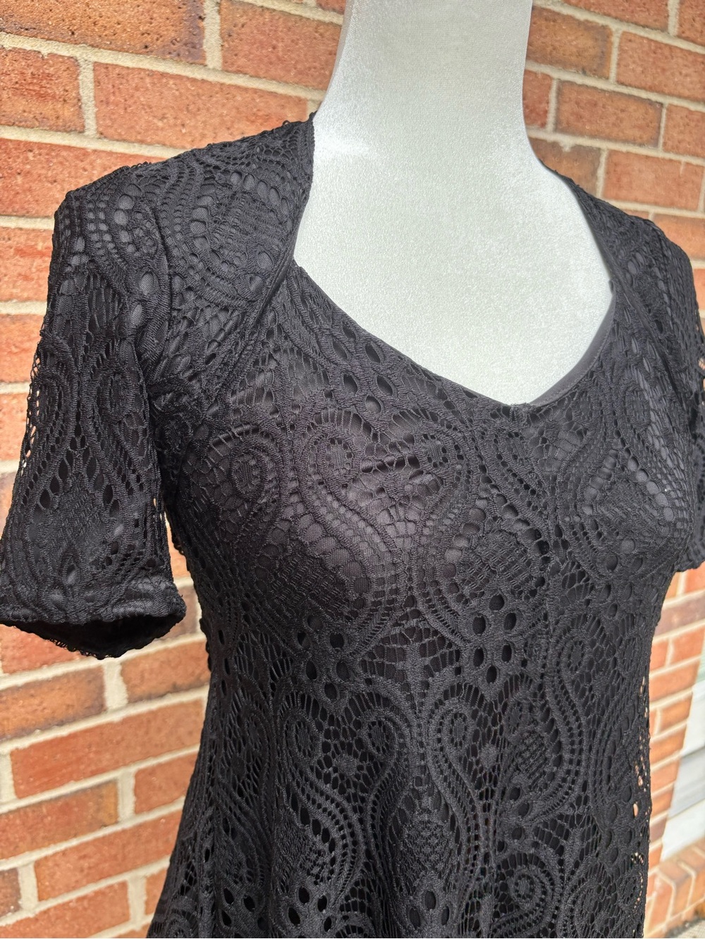 Altar’d State Black Lace Fit & Flare Dress Size Small